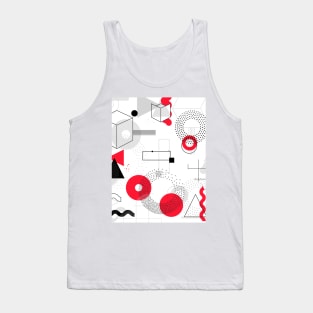 Constructivism Red Geometric Lines Tank Top